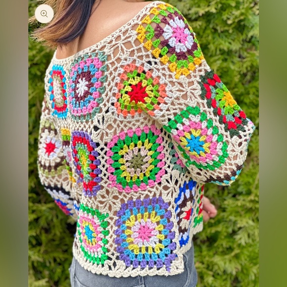 Handmade The Boho Chic Nadiya Crochet Pullover - Picture 7 of 7